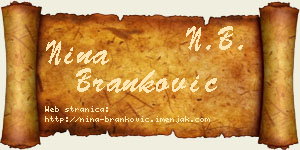 Nina Branković vizit kartica